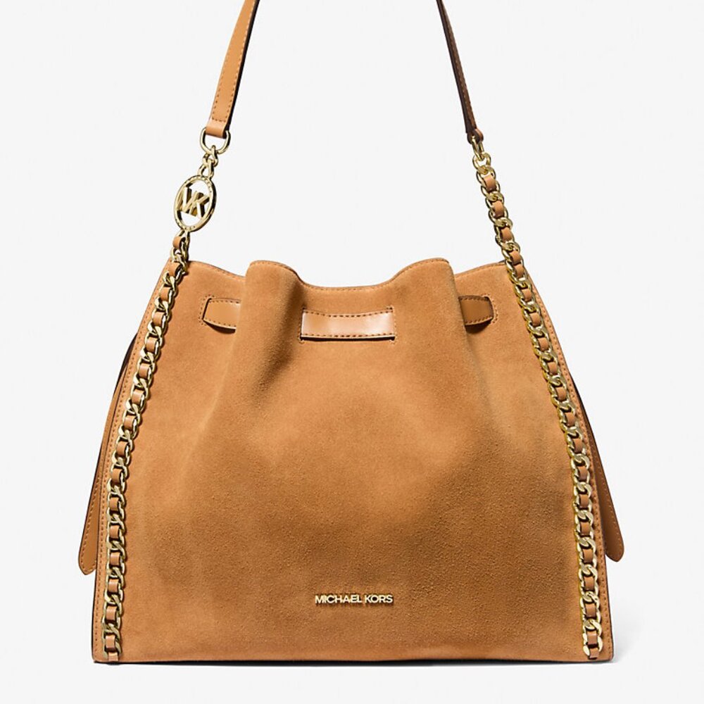 Michael Kors Mina Large Suede Chain Shoulder Bag